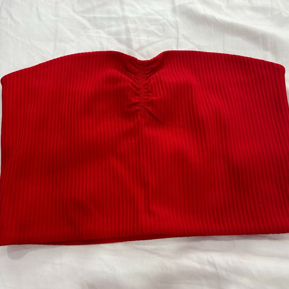 Aritzia Wilfred bright red large tube top